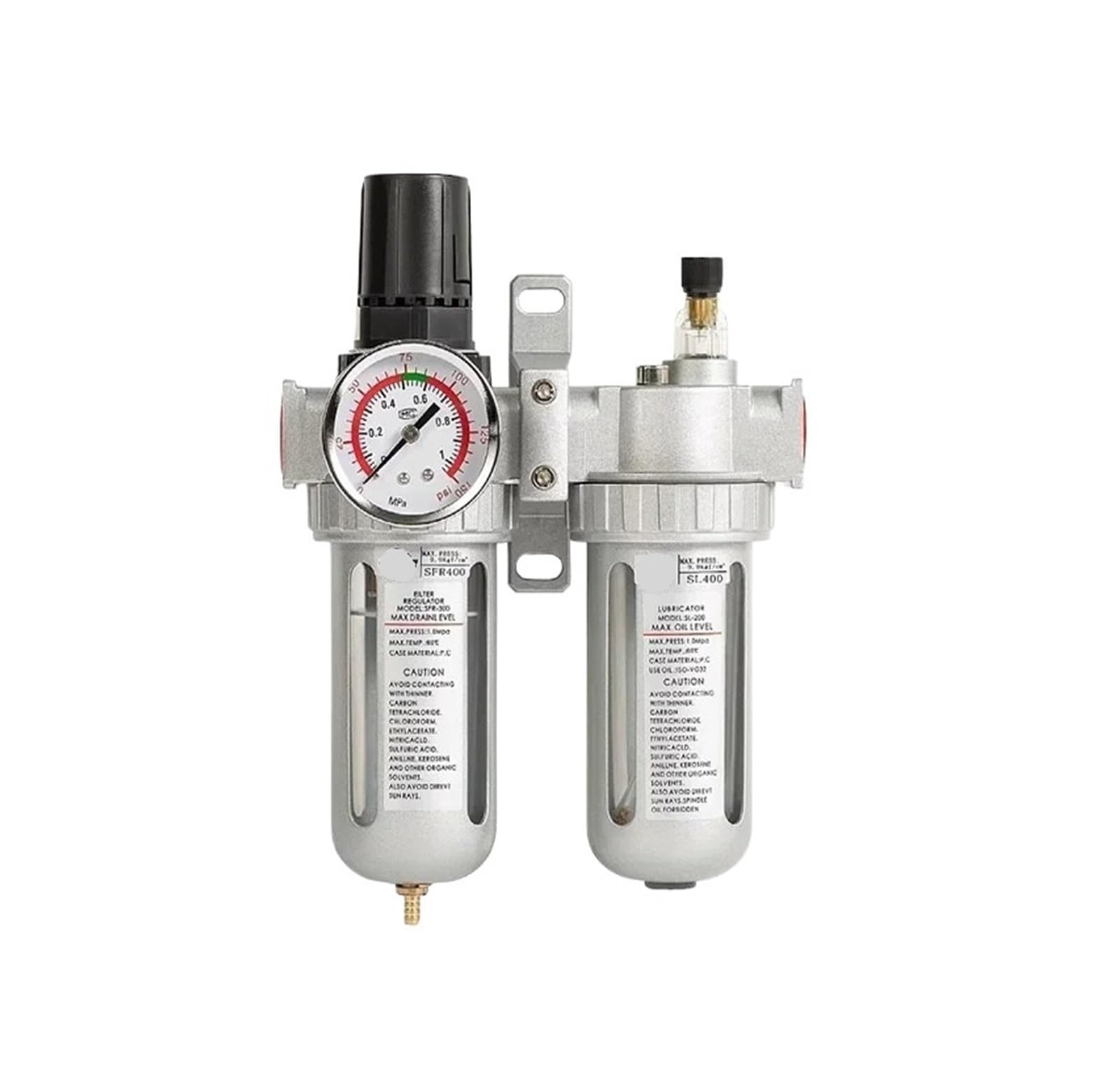 Filtre à air SFC200 1/4 avec régulateur de compresseur et séparateur huile-eau