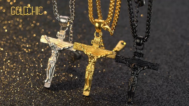 Collana Croce Uomo/Donna In Acciaio Inox Con Ciondolo Crocifisso E Zirconia – Lunghezza 24 Pollici - Foto 4