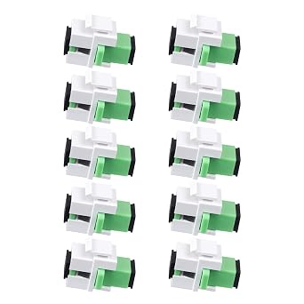 SC-SC Simplex APC Keystone Fiber Adapter, 10pcs | SC simplex APC keystone couplers, Singlemode, for fiber wall plates and patch panels. Low insertion loss, snap-in design