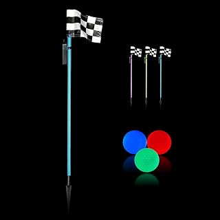 Glo-Pin Light Up Golf Flagstick Glow Kit Game with Glow in The Dark LED Golf Balls (Blue)