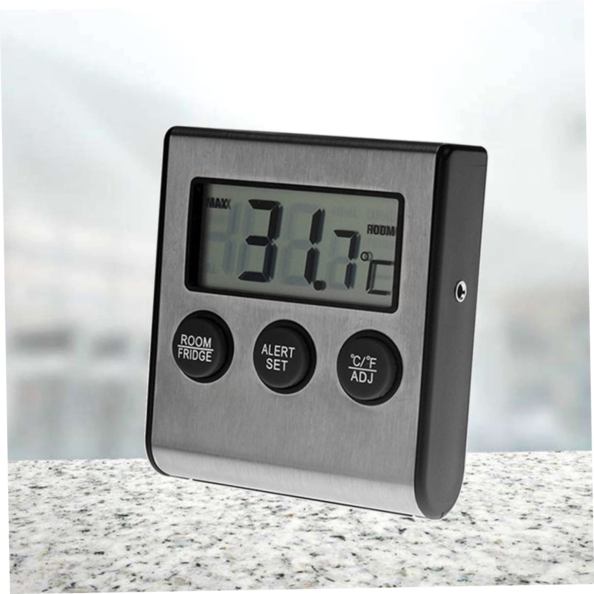 PRETYZOOM 2pezzi Termometro Digitale Per Frigorifero Con Allarme Di Alta e Bassa Temperatura Strumento Compatto Per Cucina Display Lcd Senza Batteria