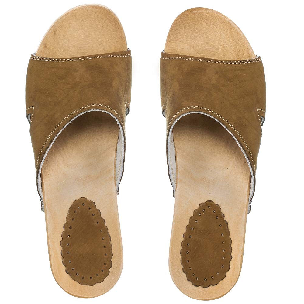 ESTRO Sabot en Bois Femme - Sabot Femme Cuir Confort Sabots Bois Sabots en Cuir CDL01
