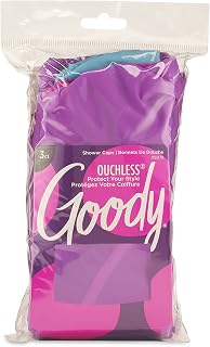 Goody Styling Essentials Shower Caps, 3 Pack - Waterproof Protection for Hairstyles, Comfortable Secure Fit for All Hair Types