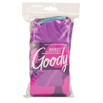 Goody Styling Essentials Shower Cap, 3 Count - Protect Your Hairstyle While Remaining Comfortable - Made With Durable And Waterproof Materials - Hair Accessories For Men, Women, Boys, And Girls