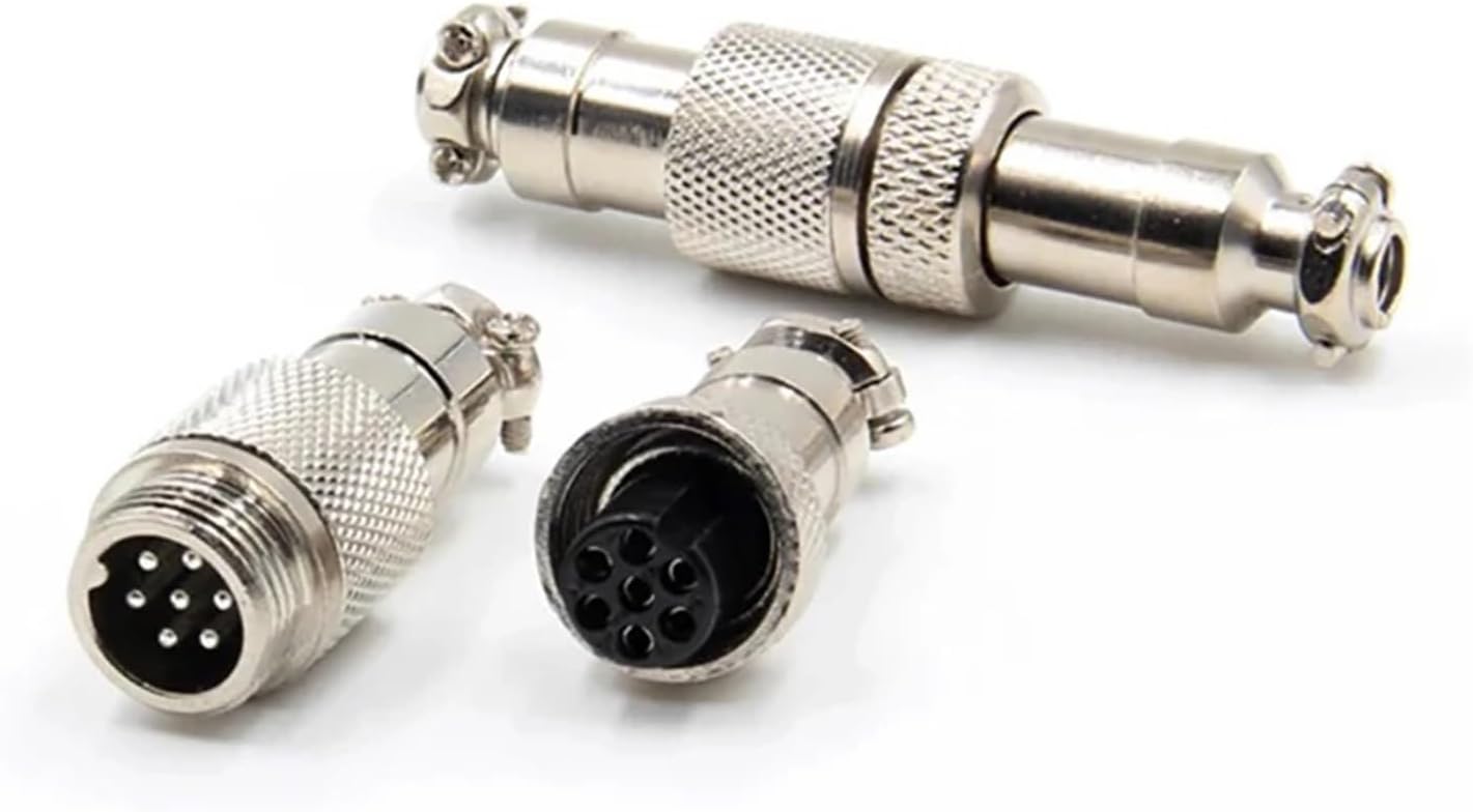 1Set GX12 Docking 2 3 4 5 6 7P Pin Male Female Circular Panel 12mm M12 Metal Connector Butt Joint Aviation Socket(4P)