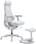 LiberNovo PRO Airflow Dynamic Ergonomic Chair with Footrest and Extra Rechargeable Power Pack, Active Airflow Seat Ventilation, 2 Fan Speeds, Instant Cooling, 5 Recline, Spine Stretch, Graphite, 48cm