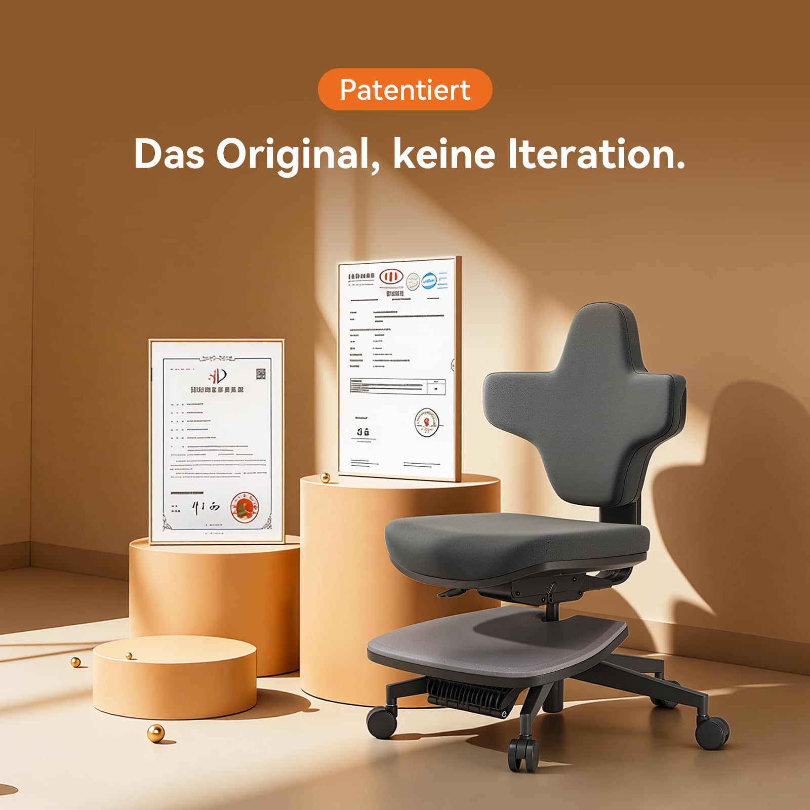 Newtral Stehpult-Stuhl, Standing Mate-Sitz für Sitz-Steh-Wechsel, ergonomischer Anlehn-Hocker mit Anti-Ermüdungsmatte, Stehpult-Hocker, Pferdesattel-Stuhl, höhenverstellbarer Homeoffice-Haltungssitz