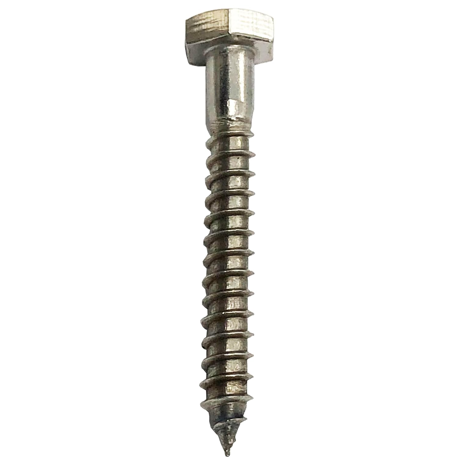 3/8" X 2" - 304 Grade Stainless Steel lag Screws, Hex Head Fasteners, Stainless Steel Screw. Use as Construction, Wood, Metal, lag Screw mounting Screws Fasteners lag Bolts. Heavy Duty Screws. (50)