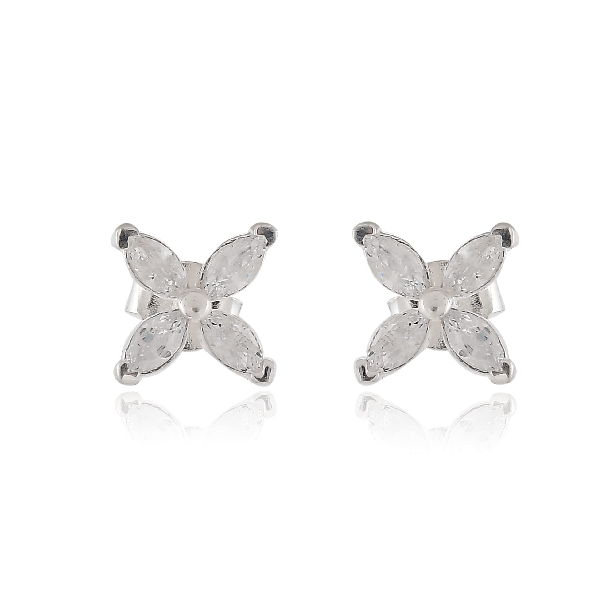 Nemichand Jewels 925 Sterling Silver Flower Zircon Stud Earrings for Women Girls (B09R4PXVN9) Amazon Price History, Amazon Price Tracker