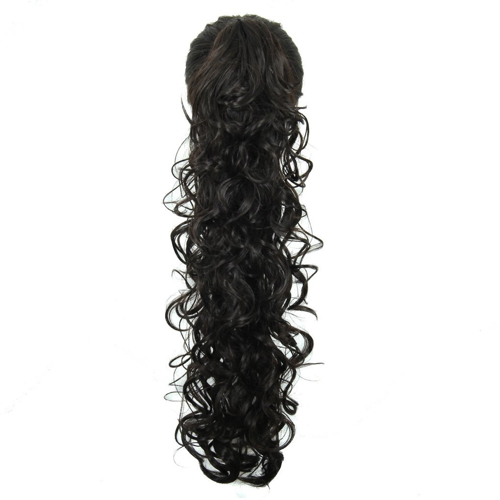 S-ssoy 31"(78cm) Women's Curly Pony Tail Hair Piece Synthetic Claw Clip Ponytail Wavy Long Curled in Hair Extension Extensions Long/Voluminous Wig