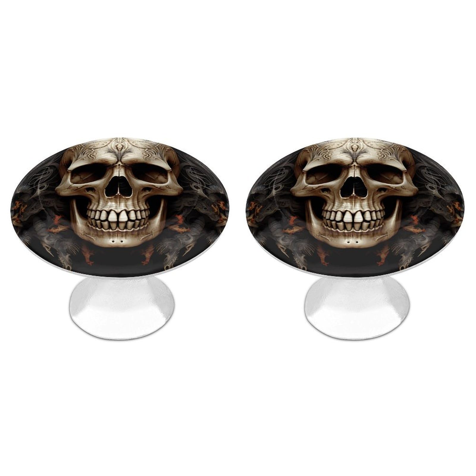 Vstadank Style Skulls Cabinet Knobs Round Wardrobe Pulls Simple Drawer Handles With Screw Aluminum Alloy Closet Door Pull Modern Cabinet Hardware For Dresser Drawers 2 Pack