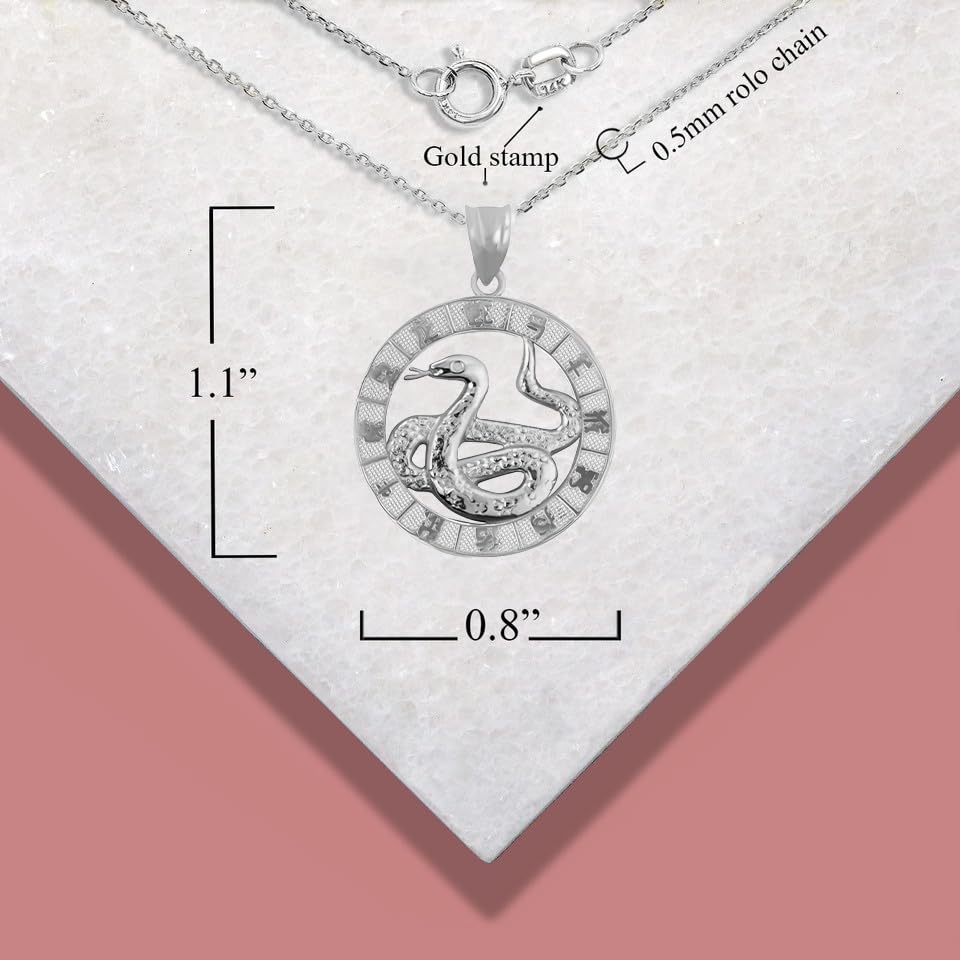 Claddagh Gold .925 Sterling Silver Chinese Zodiac Pendant Necklace4