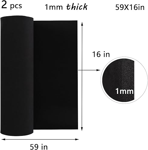 Miniatura 20 de Rollo de espuma EVA de 0.197 in, rollo de espuma de cosplay de 16 x 59 pulgadas (6.5 pies cuadrados), color negro, adecuado para modelado de espuma