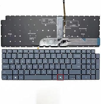 US with Backlit Keyboard for Dell Inspiron 16 5640 5645,Vostro 16 5640 5645 P131F P132F Blue-Grey