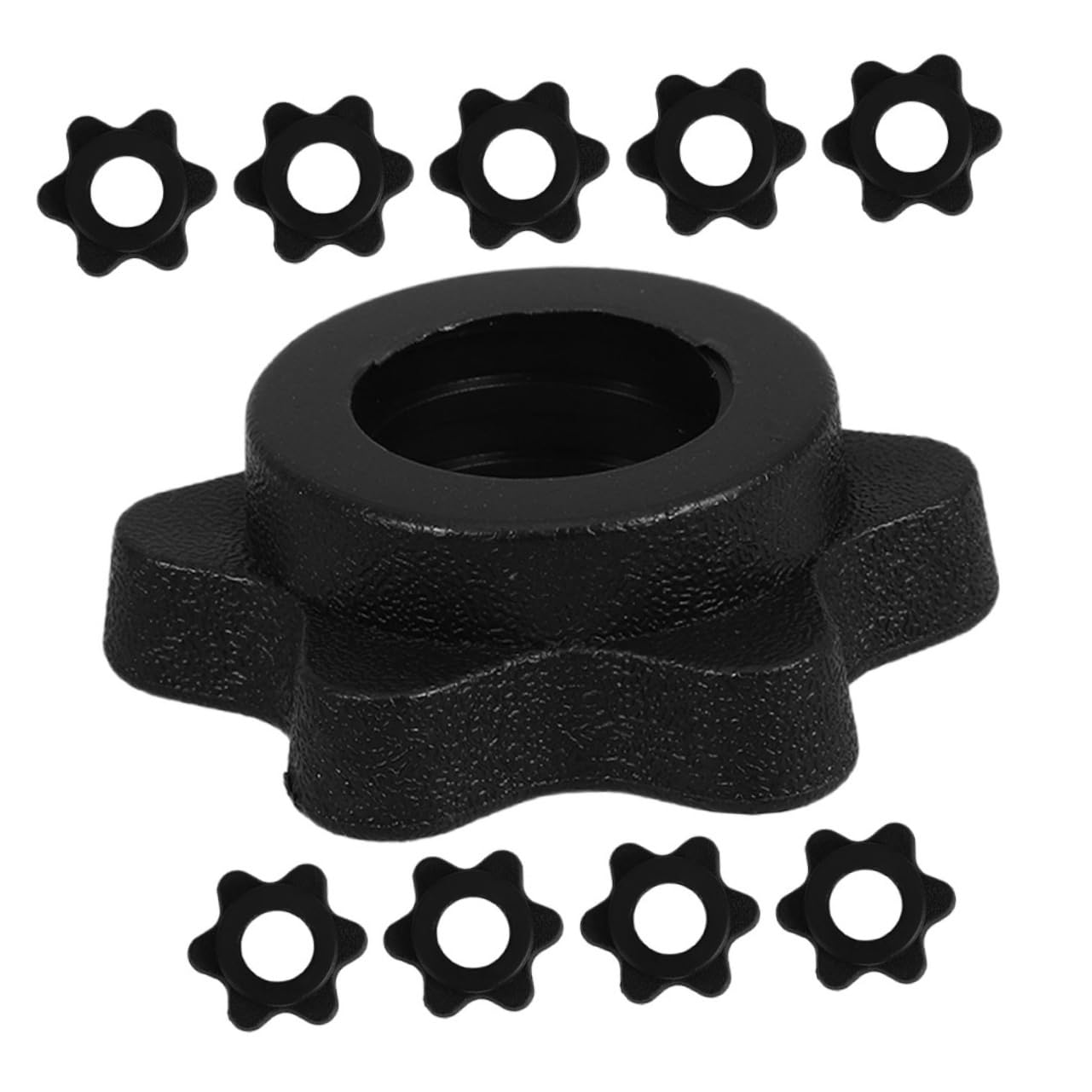 Unomor 10pcs Dumbbell Nuts Barbell Clip Locks Weight Clips for Home Gym Barbell Locking Clamps Standard Size 25mm Plastic Material