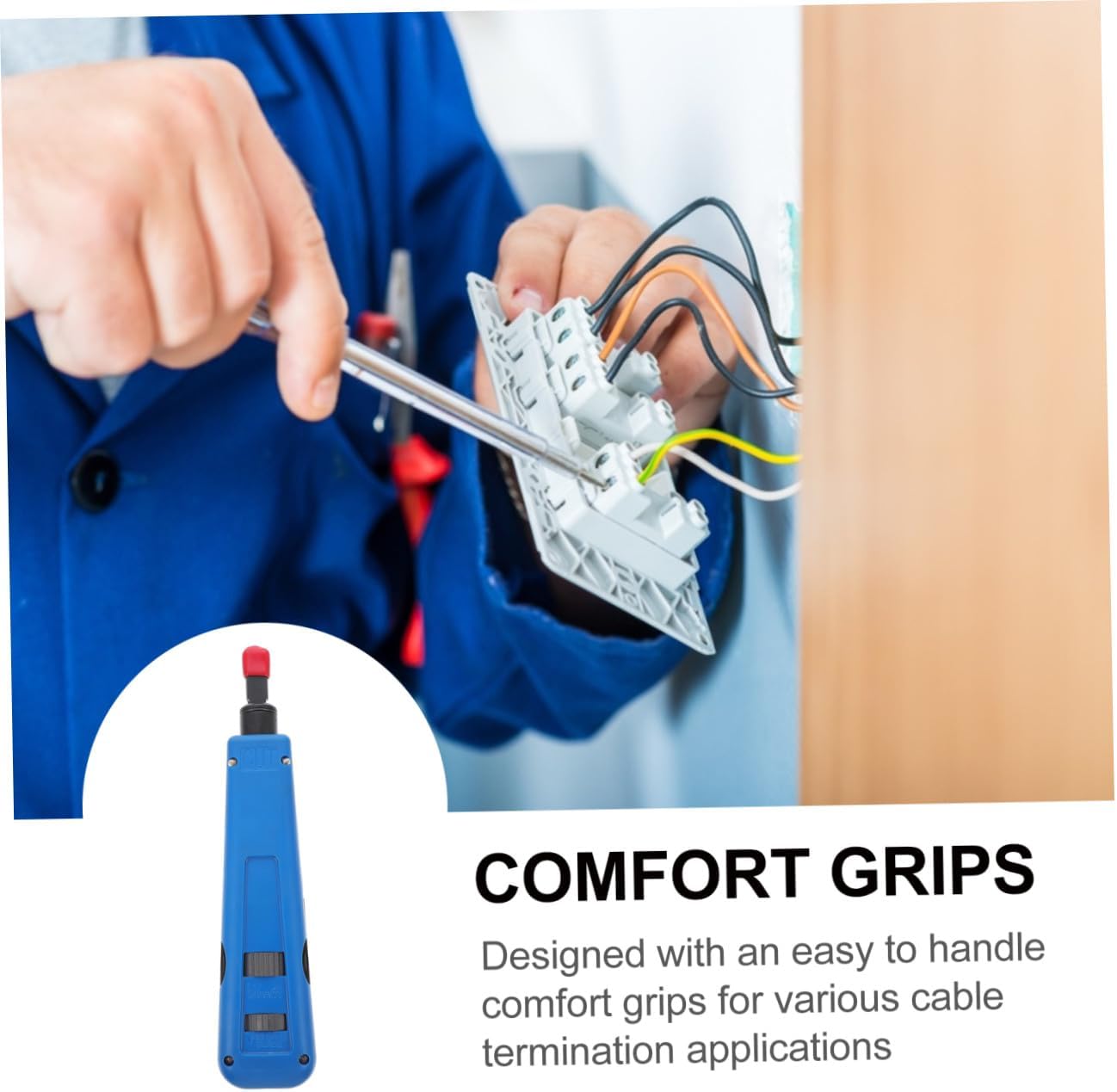 Mipcase Network Punch Down Tool with Interchangeable Blades Lightweight Design Ergonomic Handle for Easy Use for Network Module Installation and Maintenance