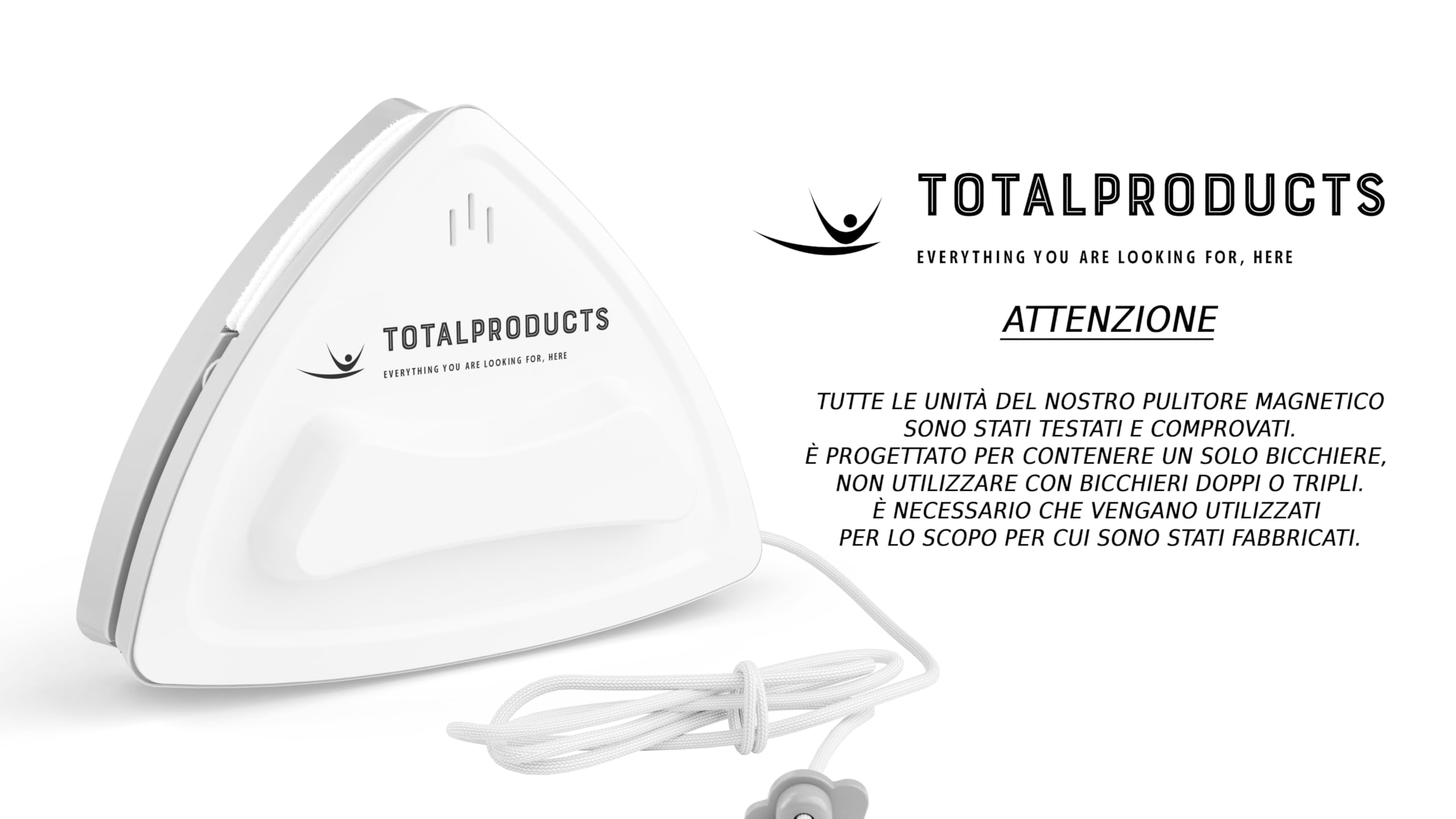 Pulitore Magnetico per Vetri Doppia Faccia 2-10mm – Lavavetri Magnetico per Finestre e Vetrate, Pulizia Vetri Esterni Senza Uscire, Spugna Assorbente, Raschietto in Gomma, Corda di Sicurezza.