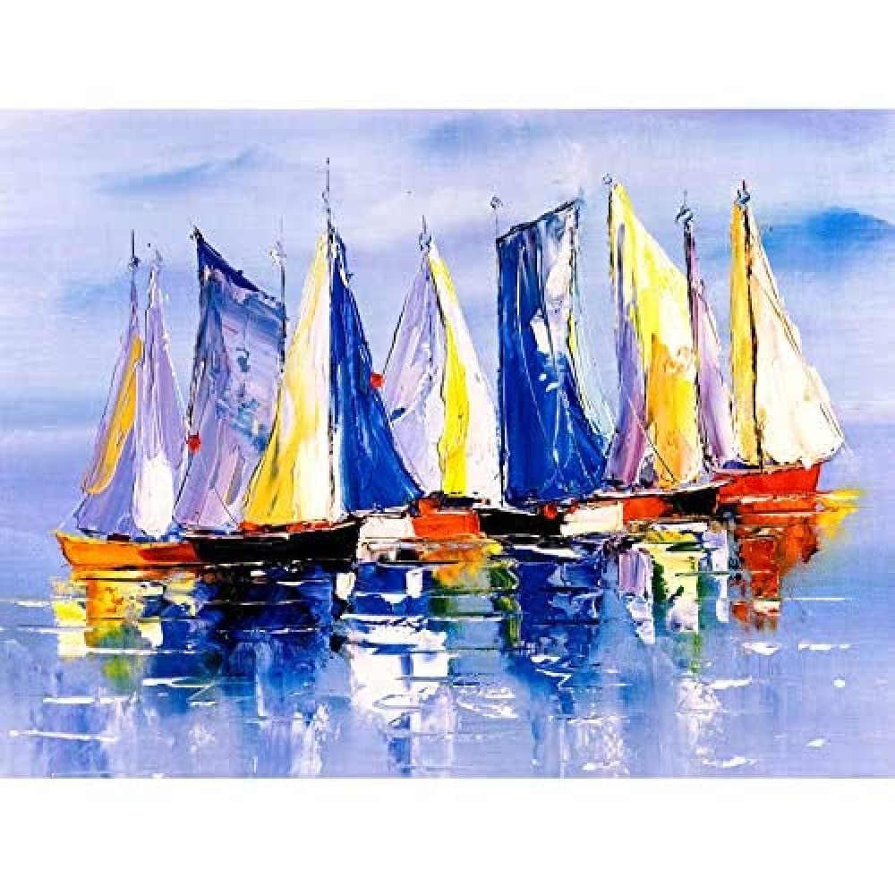 Wee Blue Coo Boats Sailing At Sea Unframed Art Print Poster Wall Decor 12x16 inch