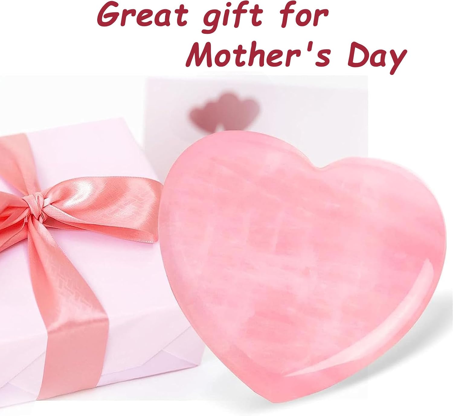 ideayard Big Rose Quartz Heart, 75mm Love Healing Crystal Gift, Meditation Quartz Palm Stone, Worry Stone for Relieve Anxiety Stress Tool image 4