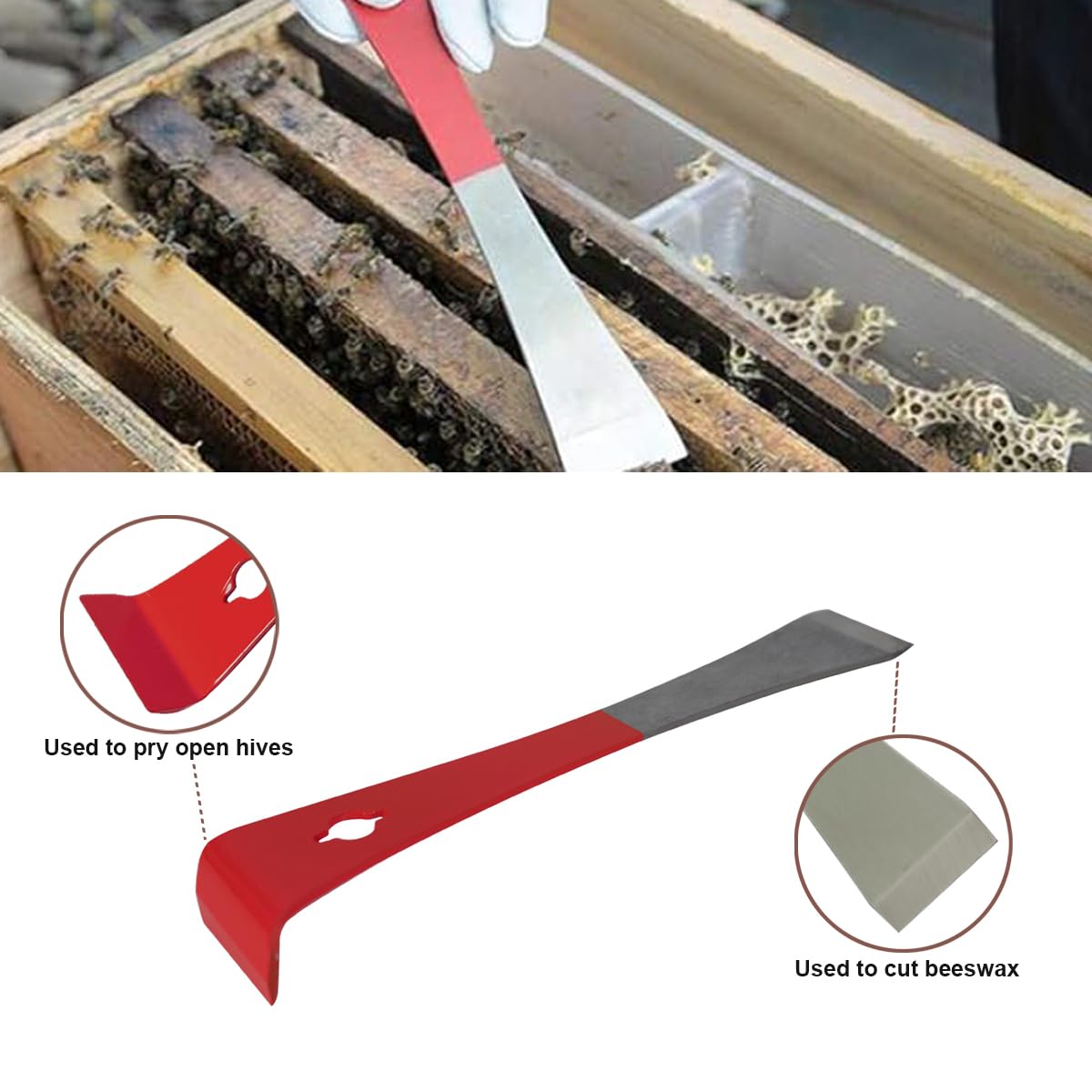 Beekeeping Cowboy Hat, Set of Beekeeping Hat with Goatskin Gloves and Stainless Steel Hive Scraper Tools, Professional Beekeeper Hat Beekeeping Equipment Beekeeper Hand Tool