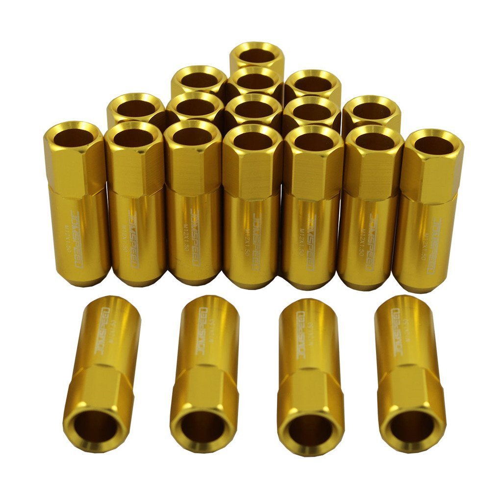 JDMSPEED Gold 60MM Aluminum Extended Tuner Lug Nuts For Wheel Rims