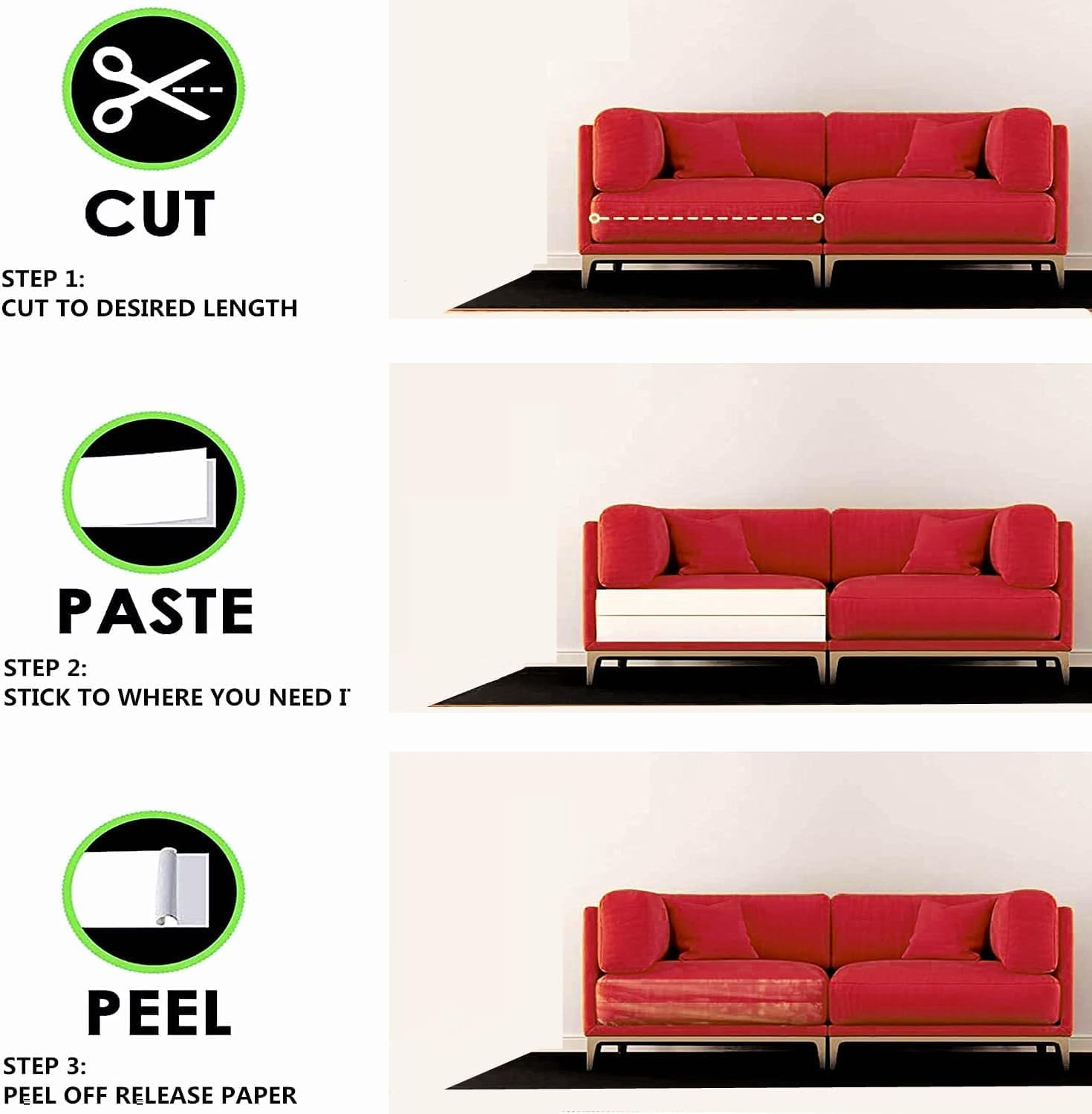 Chuangseed Anti Cat Scratch Tape, 4" x 30Yds, Transparent, Double Sided, Furniture Protector, Pet Safe, Easy Installation, One Year Warranty - Image 9