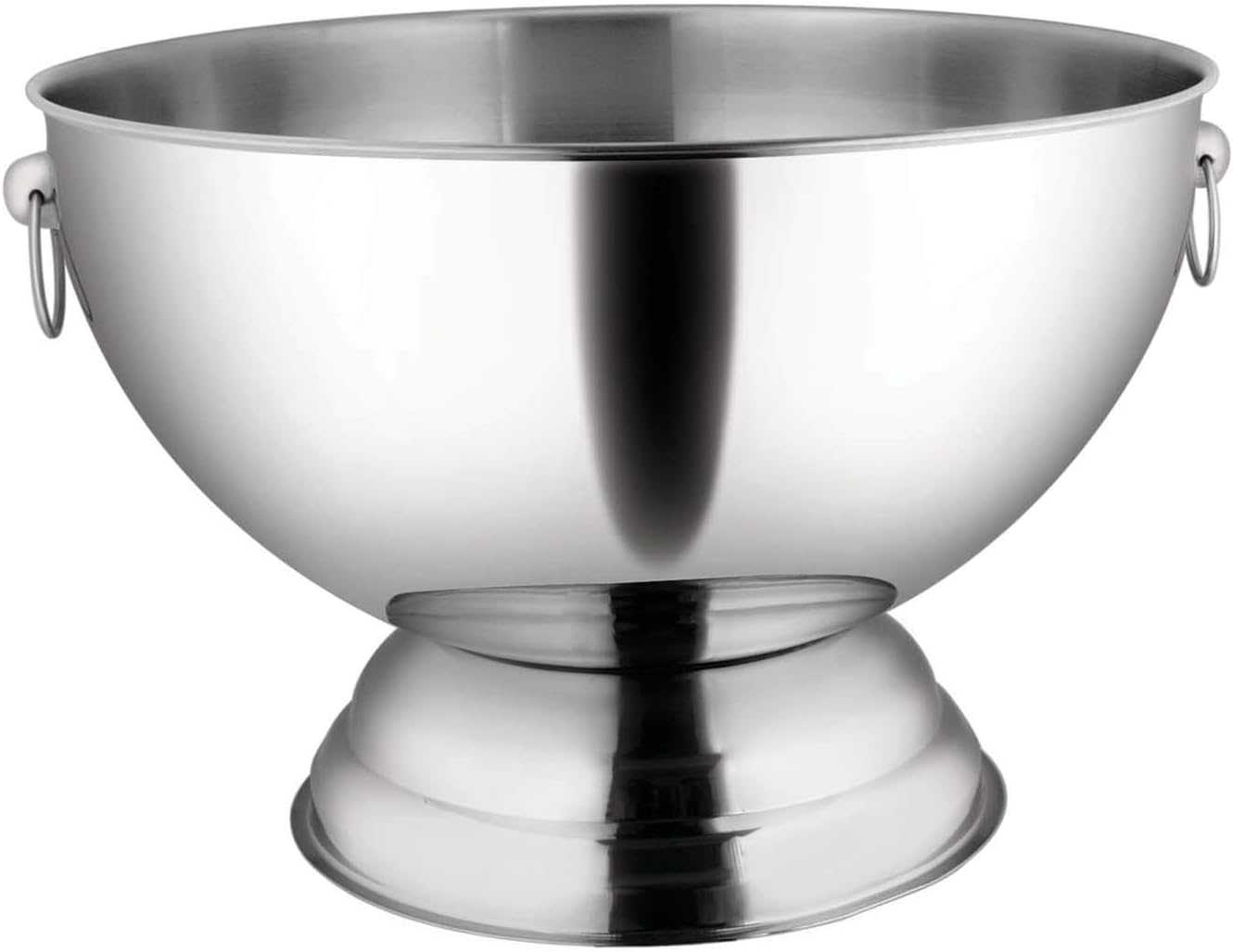Winco SPB-35 Stainless Steel Punch Bowl with Handles, 3.5-Gallon, Medium