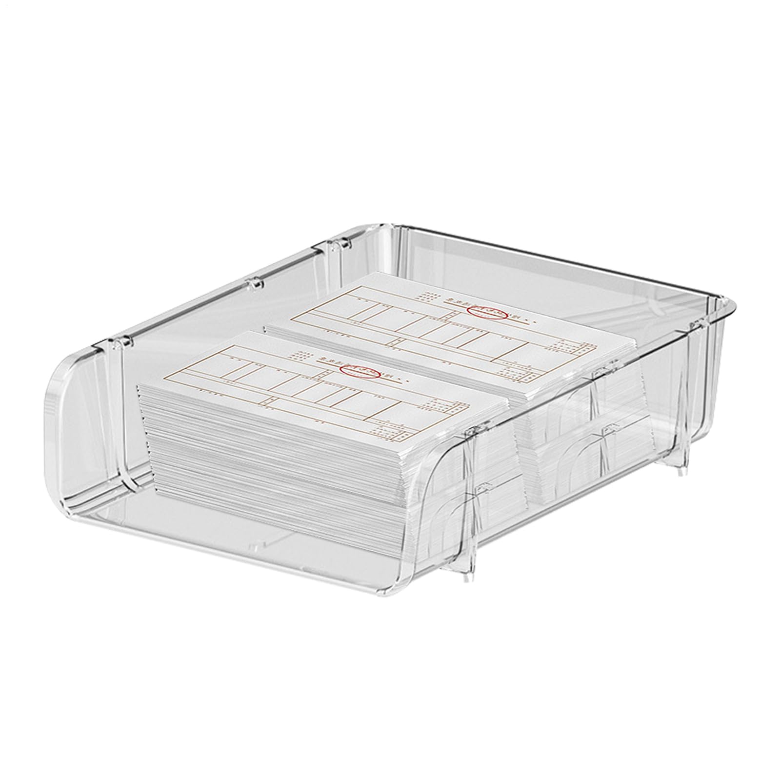 Bandeja de almacenamiento de papel y organizador de escritorio apilable para archivadores