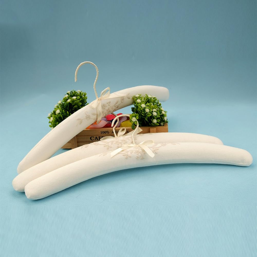 NALsa Appendiabiti da Sposa in Raso Imbottito Ricamo Cappotto da Sposa per Adulti Appendiabiti per Abiti da Donna Appendiabiti Colgador De Ropa