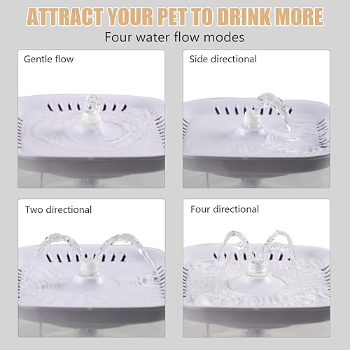 Miniatura 2 de Fuente de agua para gatos Fuente de agua ultra silenciosa para gatos y perros pequeños, fuente de agua para interiores, capacidad de 2.4 L2.5