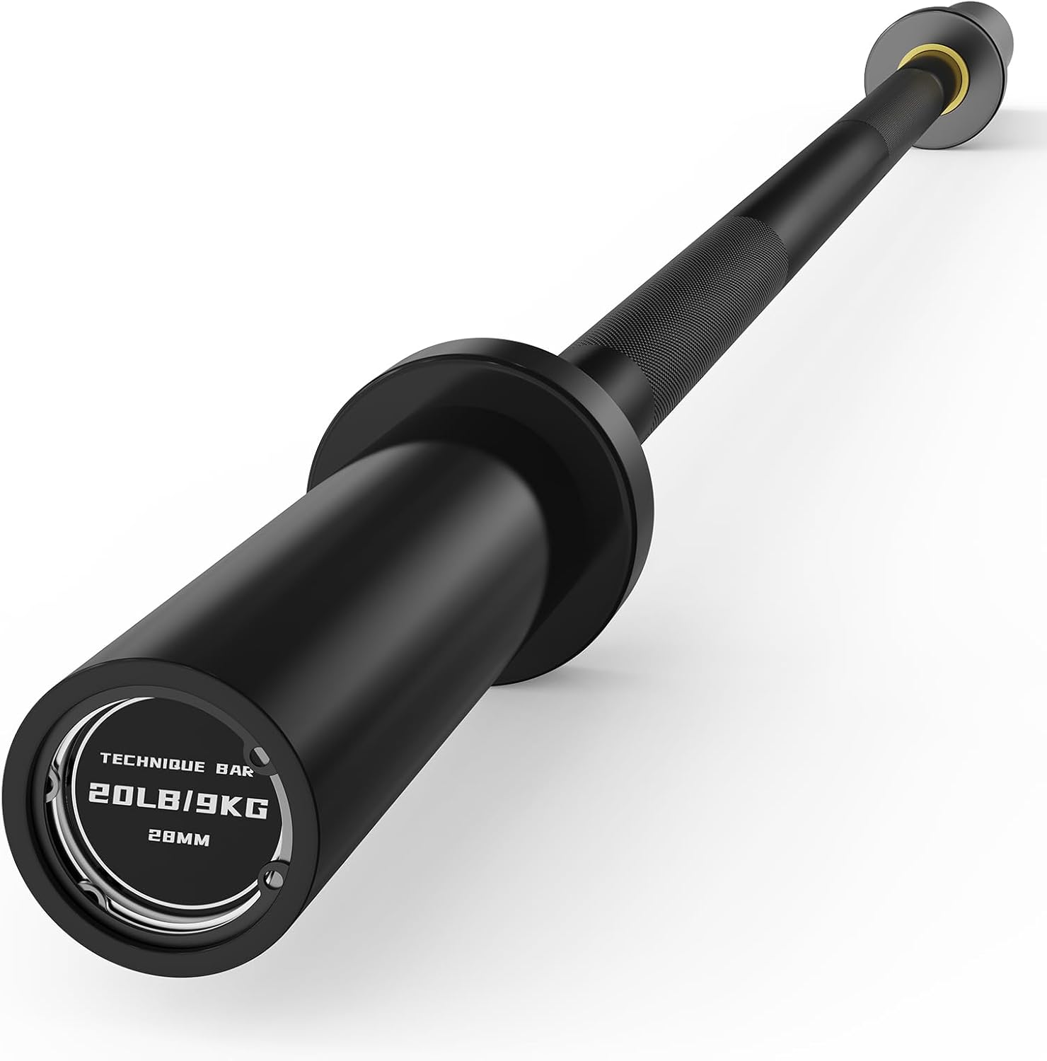 PAPABABE Olympic Barbell, 4ft/5ft/6ft/6.5ft Straight Barbell for Strength Training and Technique Adjusting, 2 inch Womens Olympic Bar with Moderate Knurling For Bench Press, Squats Curls Deadlifts Weightlifting