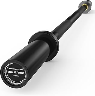 Olympic Barbell, 4ft/4.9ft/6ft Barbell for Strength Training and Weightlifting, 2 inch Olympic Bar with 500lb/700lb Capacity, Comfortable Grip for Squats Curls Deadlifts