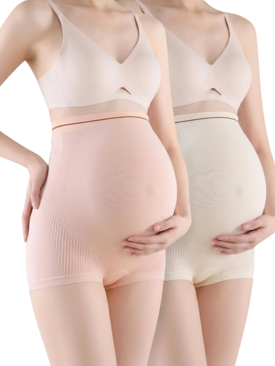 Korean Maternity High Waist Seamless Underwear for Women| High Waist Soft Stretch Pregnancy Panties with Gentle Belly Support| Breathable All-Day Comfort| 2 Piece Combo-image-0