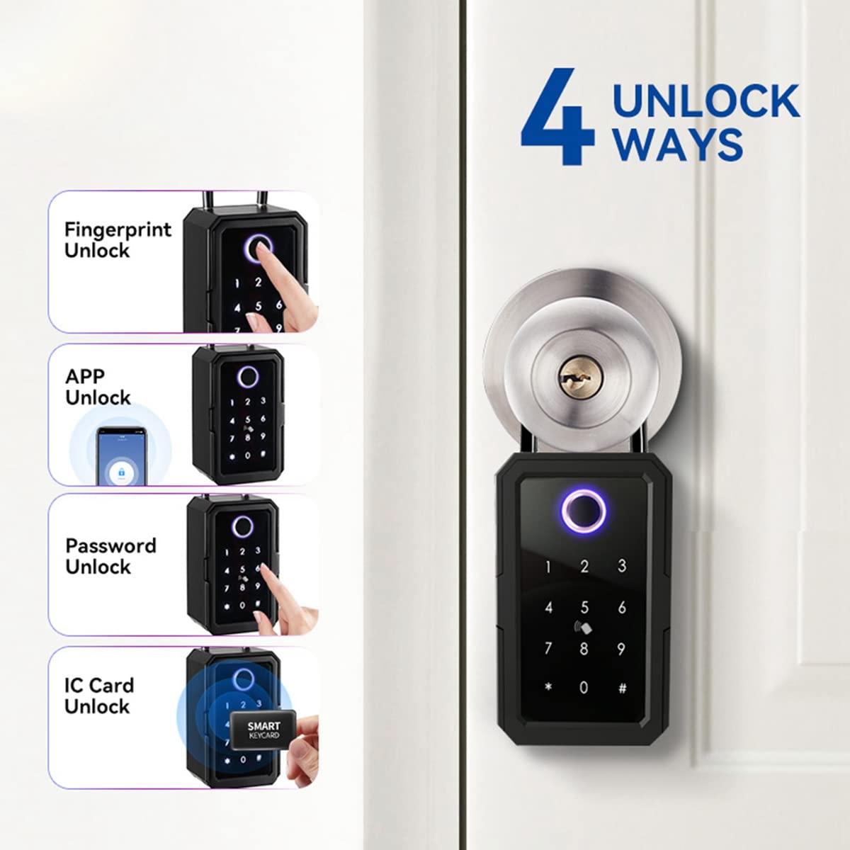 Smart Key Lock Box Ttlock WiFi Fechadura Eletronica Wasserdichte Wandhalterung Fingerabdruck Türschloss Sicherheit Lockbox