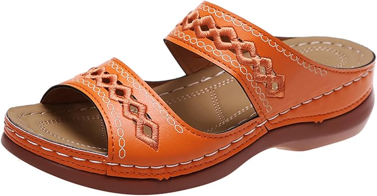 Ladmiple Orthopedic Sandals for Women with Arch Support 2023 Open Toe Flip Flops Platform Orthotic Sandal Walking Shoes