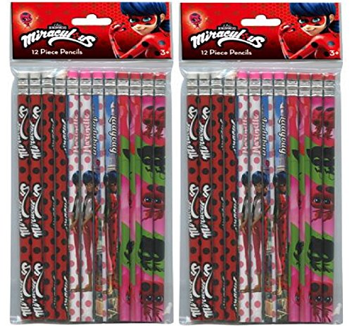 Miraculous Ladybug 24pk Pencils in Poly Bag with Header- 2 DZ