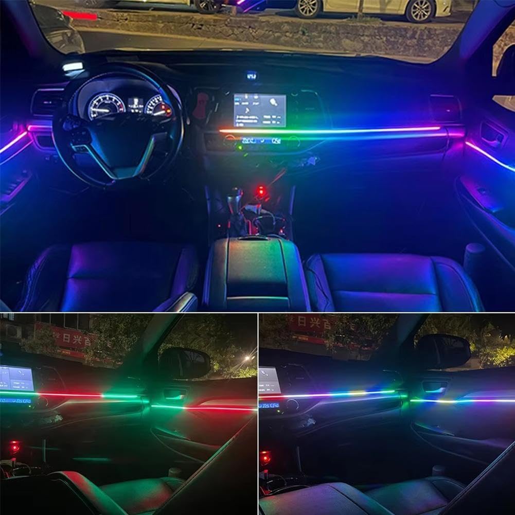 Luci ambientali per auto universali, RGB, luci interne per auto in acrilico, luci arcobaleno, decorazione per auto