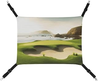Beach Golf Course Pet Hammock for Cats & Dogs, Soft Breathable Canvas Hanging Hammock with Adjustable Straps, Comfortable & Durable Hanging Bed for Small to Medium Pets