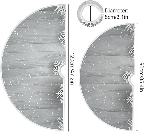 Miniatura 3 de Falda de árbol de Navidad plateada árbol de Navidad copo de nieve para fiesta festiva