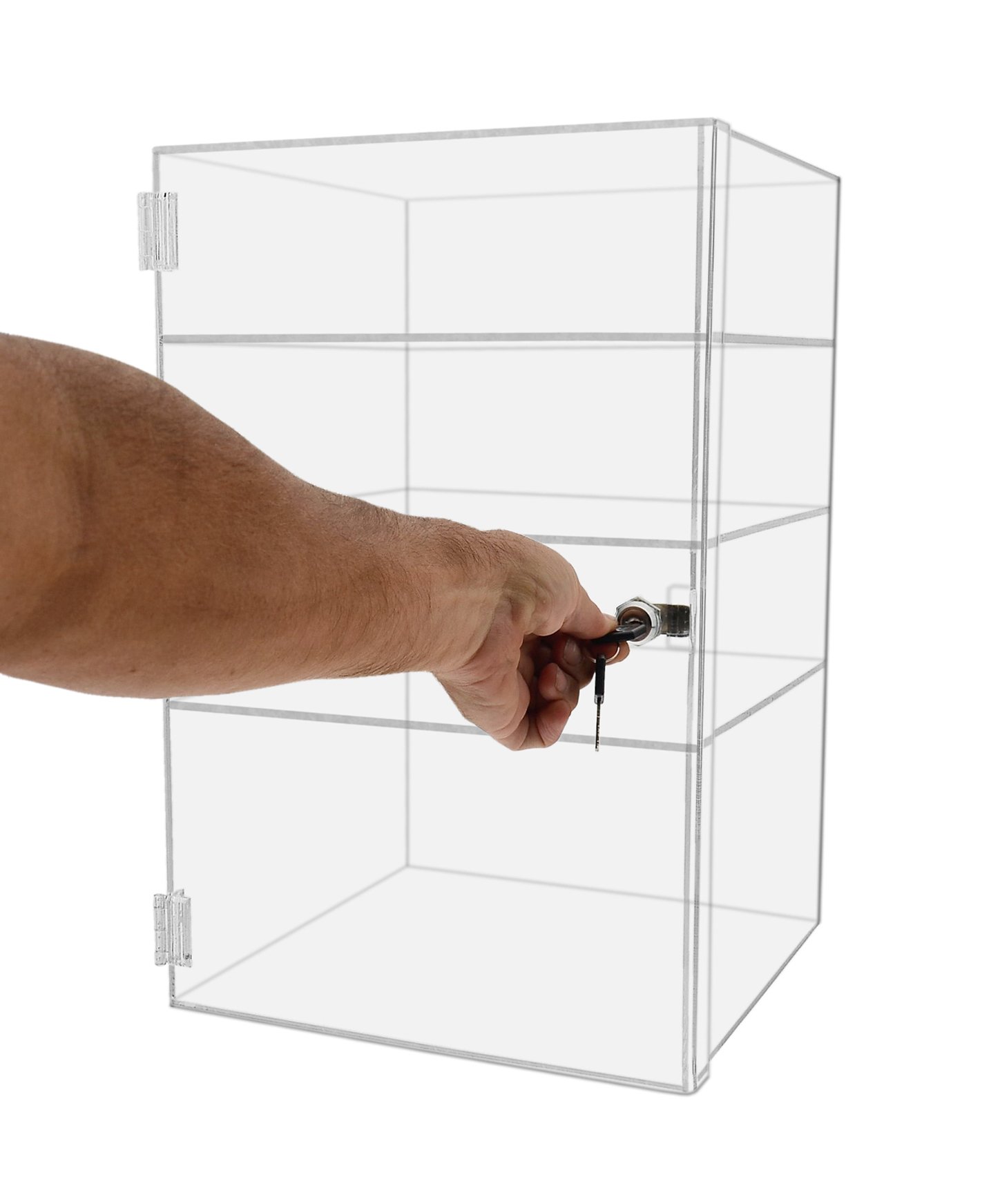 Displays2buy 12" x 10" x 3" Locking Security Showcase Safe Box