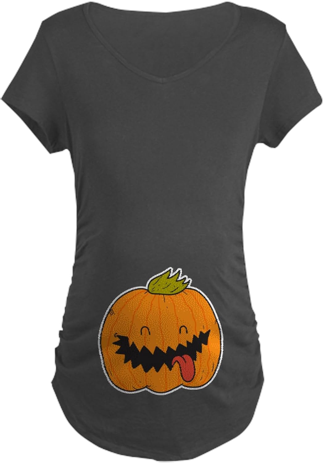 CafePress Halloween Jack O'Lantern Maternity Dark T Shirt Women's Maternity Ruched Side T-Shirt