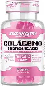 Colageno Hidrolisado Premium 60 Cápsulas Pele Cabelos Unhas Proteina Protein Vitamina C Ácido Ascórbico Vitamin E Tocoferol Betacaroteno Collagen Matéria Prima Importada Original - Body Nutry
