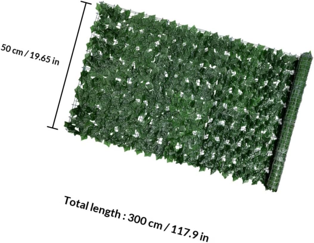 Simulated Green Plant Rattan Fence with Lifelike Leaves, 0.5m X Artificial Privacy Screen for Backyard Garden Decoration, Faux Leaf Trellis Panel for Outdoor Patio