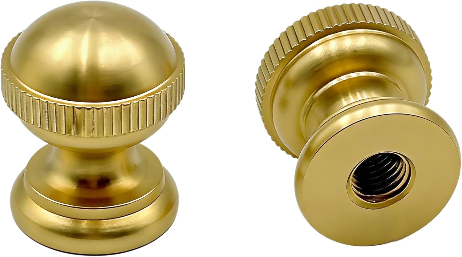 2 Pack Vintage Brass Lamp Finials, 1/4-27 Thread Lamp Shade Cap Knobs, Classic Decor for Table & Floor Lamp Harps