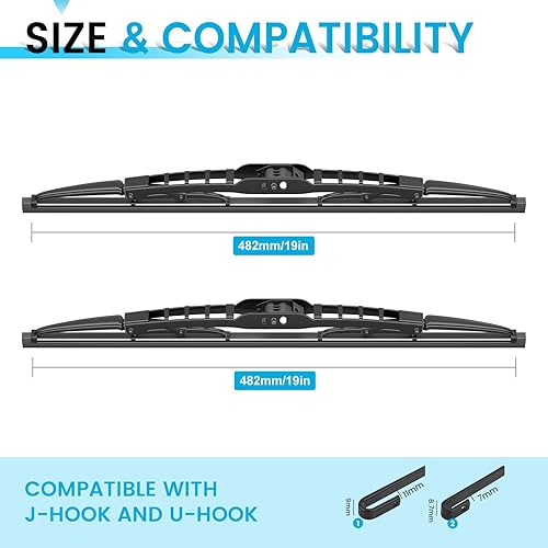 Miniatura 4 de VTOGOI Escobillas de repuesto para limpiaparabrisas para Jeep Liberty 2002-2012Dodge Nitro 2007-20112001-2007, calidad original de fábrica para mi