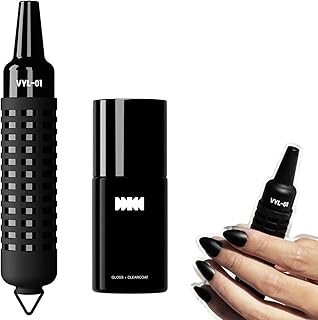 Nail Polish Paint Pen | Gloss & Matte Black | Topcoat Included | Nail Graffiti Art Design Pen | Quick Drying, Vegan (2-Pack Gloss Black)