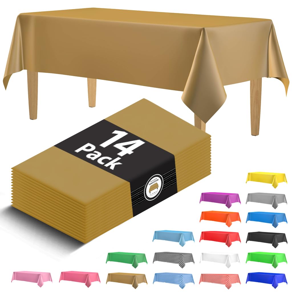 Black Tablecloths - 14 Pack Disposable Covers -11 Black Tablecloths - 14 Pack Disposable Covers -11