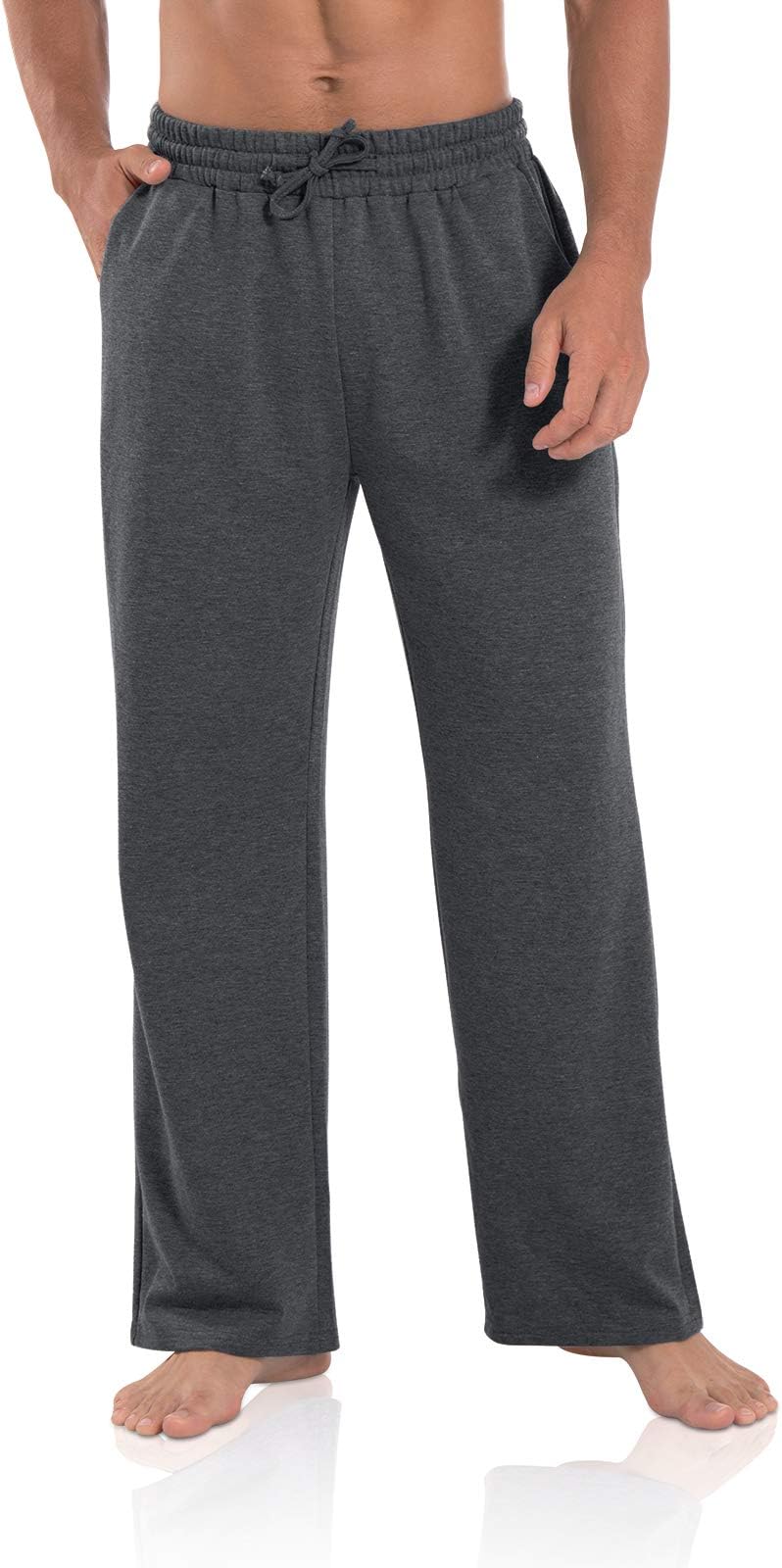 Agnes Urban Men's Joggers Sweatpants Open Bottom Straight Leg Casual Loose Fit Running Athletic Jersey Pants with Pockets