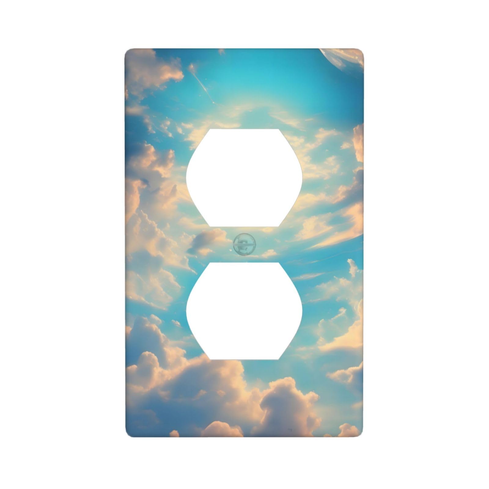 Cloudy Sky Unbreakable Polycarbonate Switch Plate-1 Gang Screwless Wall Plate for Home Office