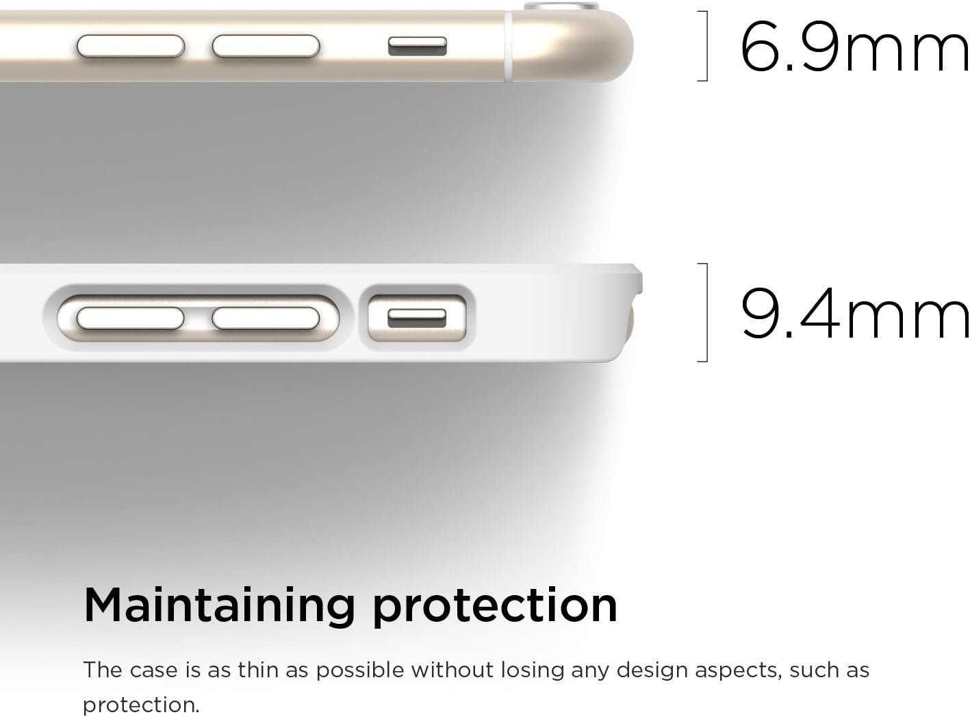 iPhone 6S Case, elago® [Outift Matrix][White/Dark Grey] - [Premium Hybrid Construction][Brushed Aluminum][Spark Design Award] - for iPhone 6/6S